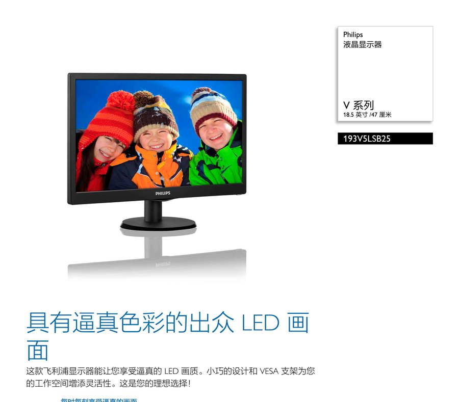 飞利浦 193V5LSB25 商用显示器